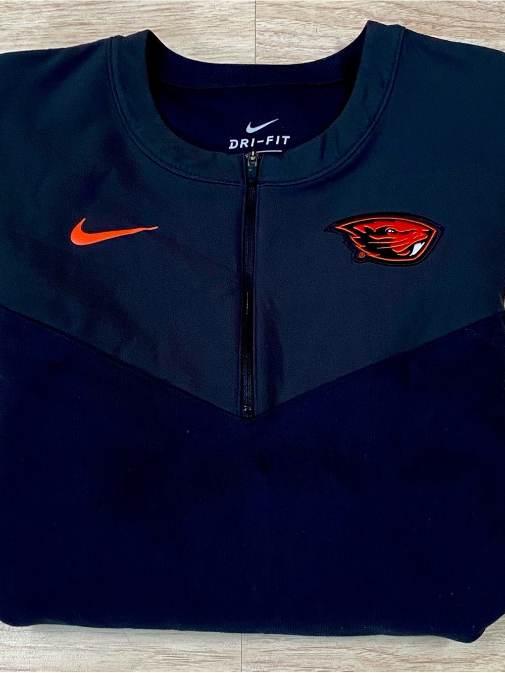 Nike Oregon State Beavers Pullover Mens M Black 1/4 Zip Dri-Fit Shirt Jacket OSU